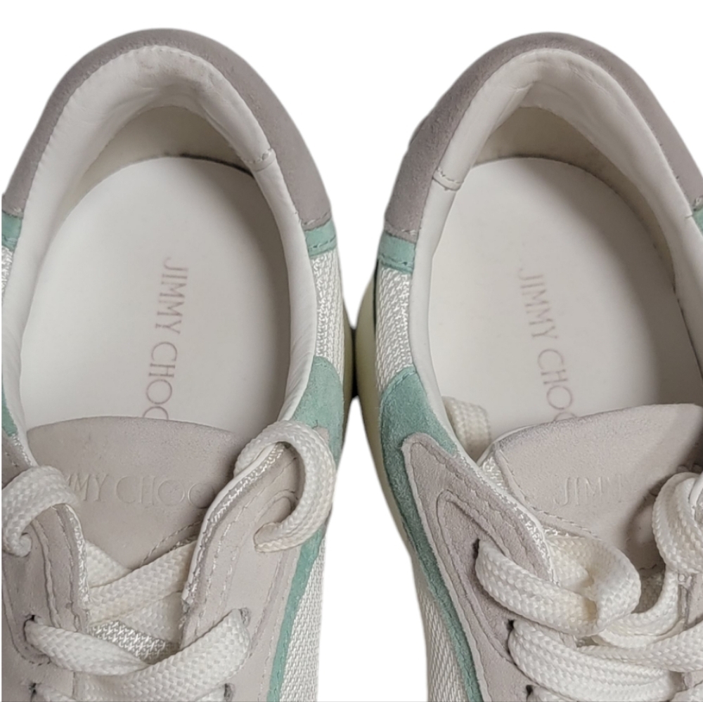 AUTHENTIC JIMMY CHOO Landon Low Top Sneakers Women's 37.5 / 7.5 - Picture 5 of 8